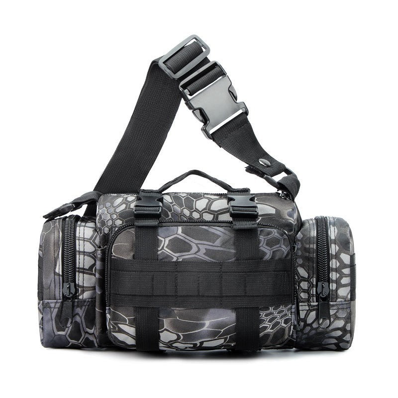 Black python pattern Tactical Outdoor Waist Bag - Durable Multi-functional Crossbody Shoulder Pack for Men &amp; Women