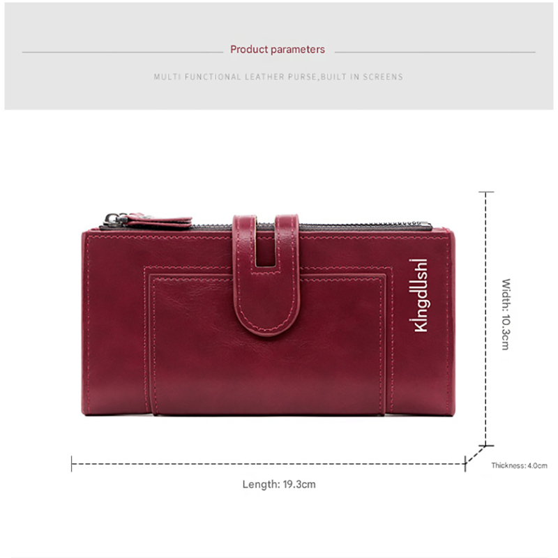 Black Women's Stylish Long Wallet - Multi-Card Slot PU Leather Clutch with Phone Pocket & Coin Zipper
