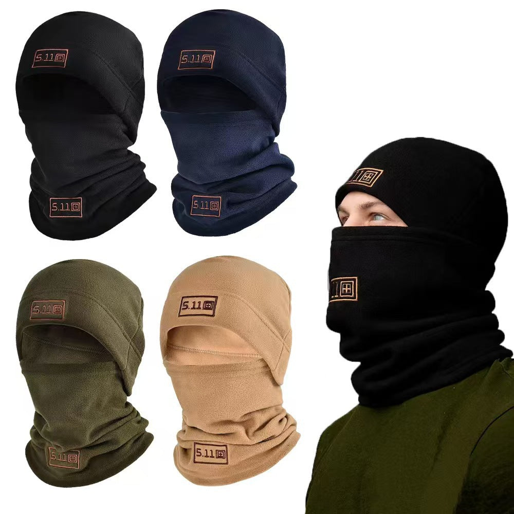 Ruins Green Outdoor Thermal Fleece Balaclava - Windproof Cycling Hat & Neck Warmer for Winter Sports - Thickened Cold Weather Face Mask Hood