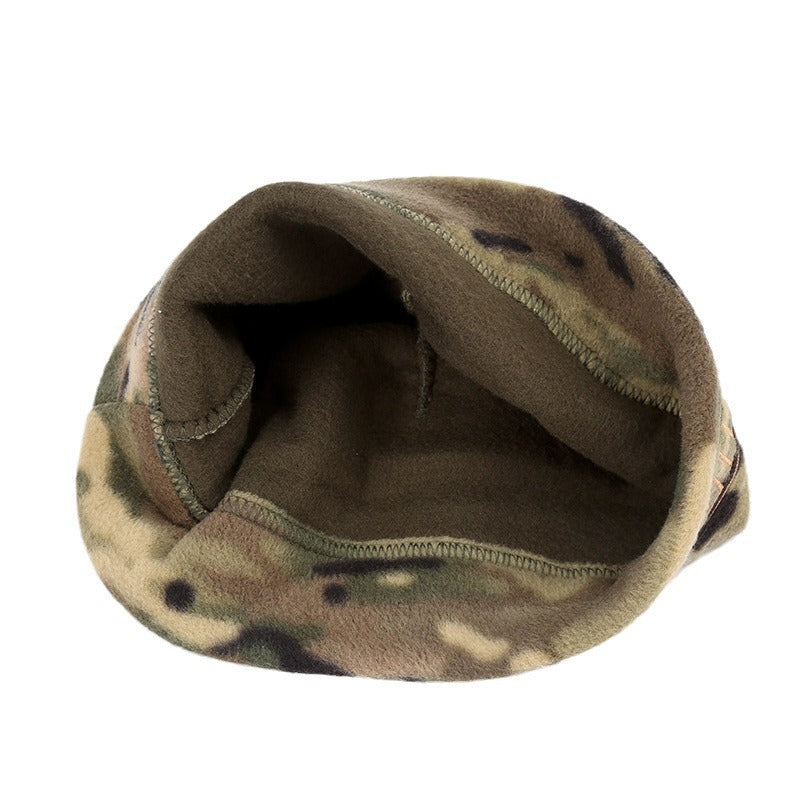 Military green Outdoor Thermal Fleece Balaclava - Windproof Cycling Hat & Neck Warmer for Winter Sports - Thickened Cold Weather Face Mask Hood
