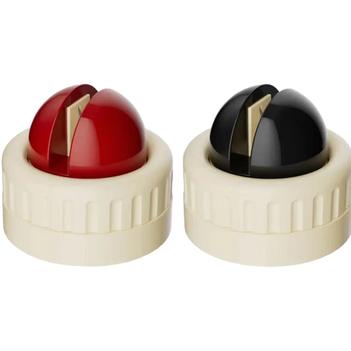 Two red pieces and two black pieces Powerful Suction Kitchen Knife Sharpener - Tungsten Steel Fast Sharpening Tool for Household Knives &amp; Scissors