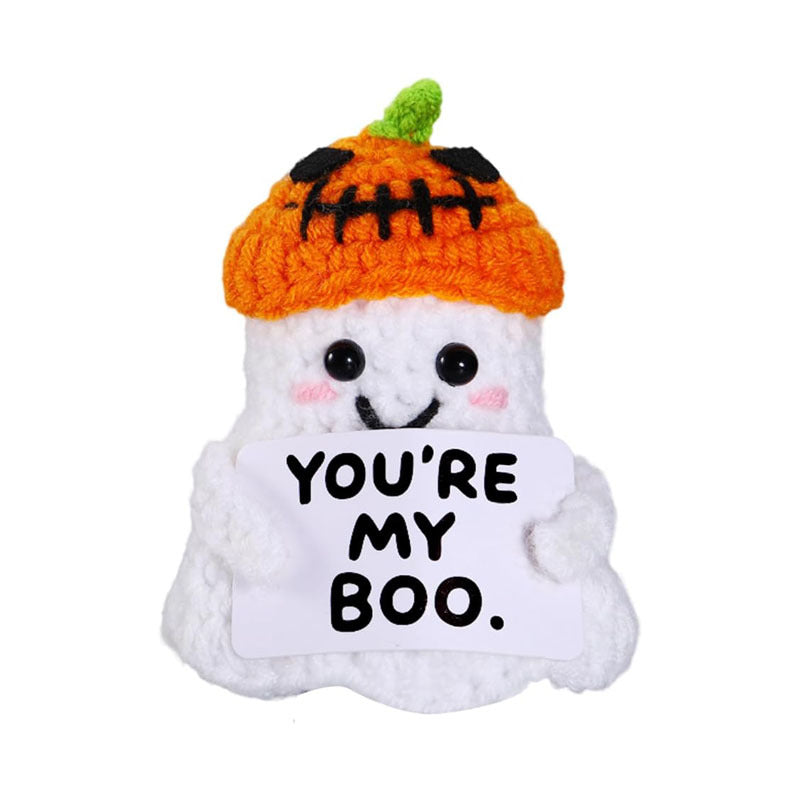 2 PCS White Spooky &amp; Sweet: Handmade Crocheted Ghost Doll - Halloween Party &amp; Home Decor Gift(A)