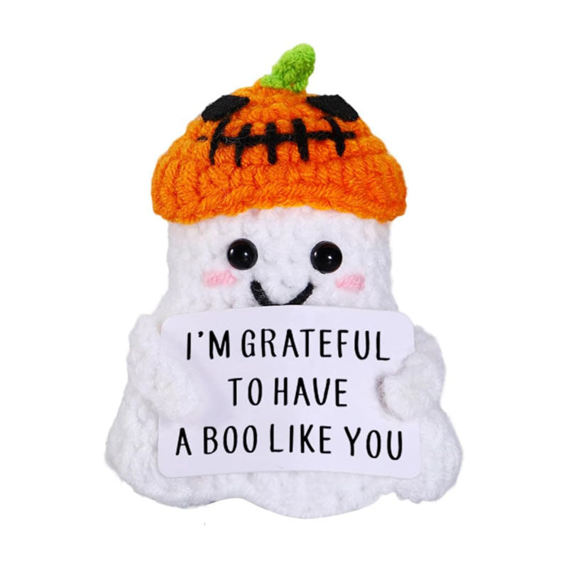 2 PCS White Spooky &amp; Sweet: Handmade Crocheted Ghost Doll - Halloween Party &amp; Home Decor Gift(B)