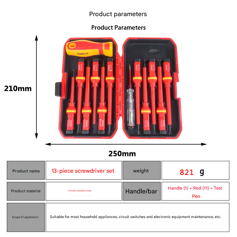A 42-piece set Black Insulated Screwdriver Set - Multi-Bit Electrician's Tool Kit with Magnetic Tips & Quick-Change Handle