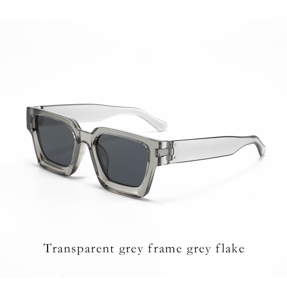 Gray frame gray sheet Classic Square Frame Sunglasses - Unisex UV400 Protection, Lightweight &amp; Face-Slimming Design - High Definition Vision Eyewear