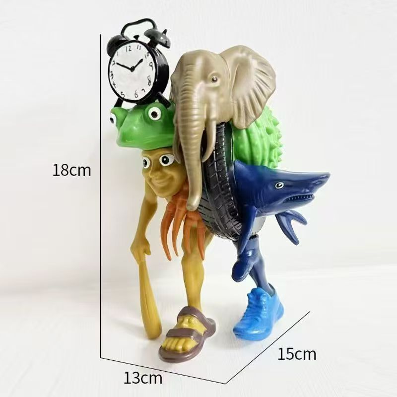 Whimsical Creature &amp; Monster Figurine Collection - Set of Bizarre PVC Mini Toys for Desk Decor