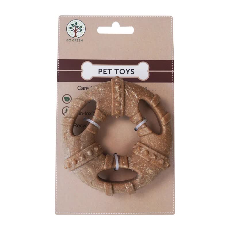 Wooden ring Durable Dog Chew Toy for Dental Health - Tough, Non-Toxic Teething Bone for Small &amp; Medium Dogs