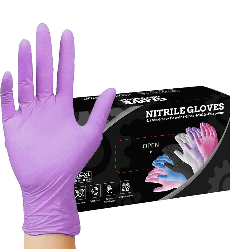 50 Pairs purple Premium Disposable Nitrile Gloves - Powder-Free, Latex-Free &amp; High-Elasticity for Multi-Purpose Use(L)