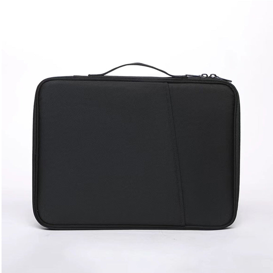 Black 360° Protective Laptop &amp; Tablet Sleeve with Accessory Organizer - Water-Repellent Carrying Case