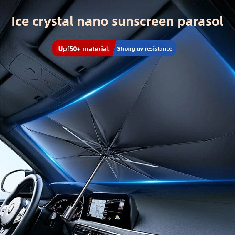 Summer Girl Foldable Car Windshield Sun Shade Umbrella - Ultimate UV & Heat Blocker for Interior Protection