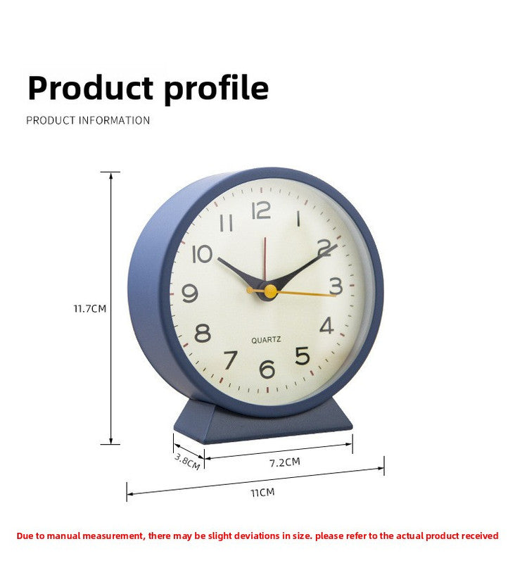 Military green Minimalist Silent Alarm Clock with Night Light - Non-Ticking Analogue Bedside & Desk Clock