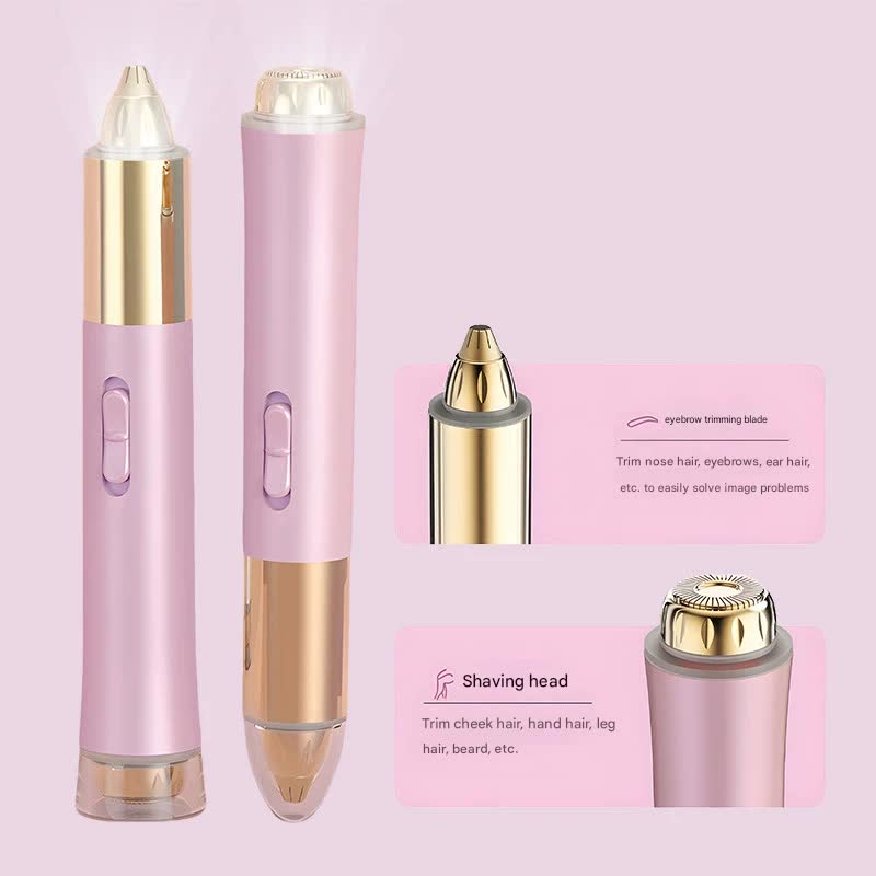 2-in-1 Electric Hair Remover for Women - Eyebrow Trimmer & Facial/Body Shaver with LED Light, USB-C Rechargeable(blue)