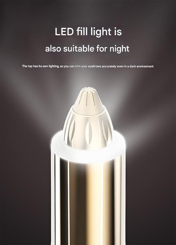 2-in-1 Electric Hair Remover for Women - Eyebrow Trimmer & Facial/Body Shaver with LED Light, USB-C Rechargeable(blue)