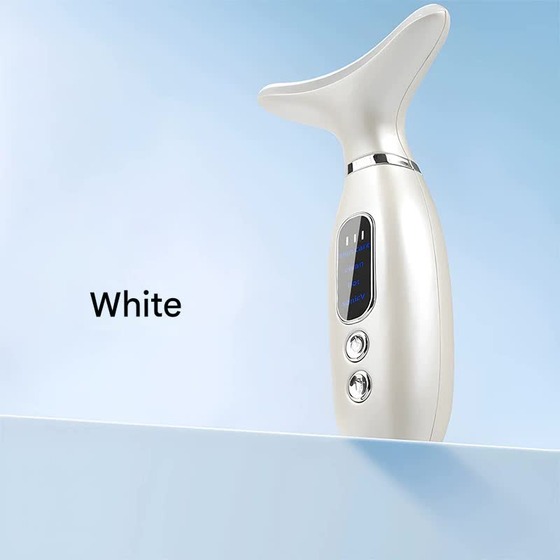 Multi-Functional Neck &amp; Face Beauty Massager - Constant Heat, Ion Infusion &amp; Sonic Vibration(white)