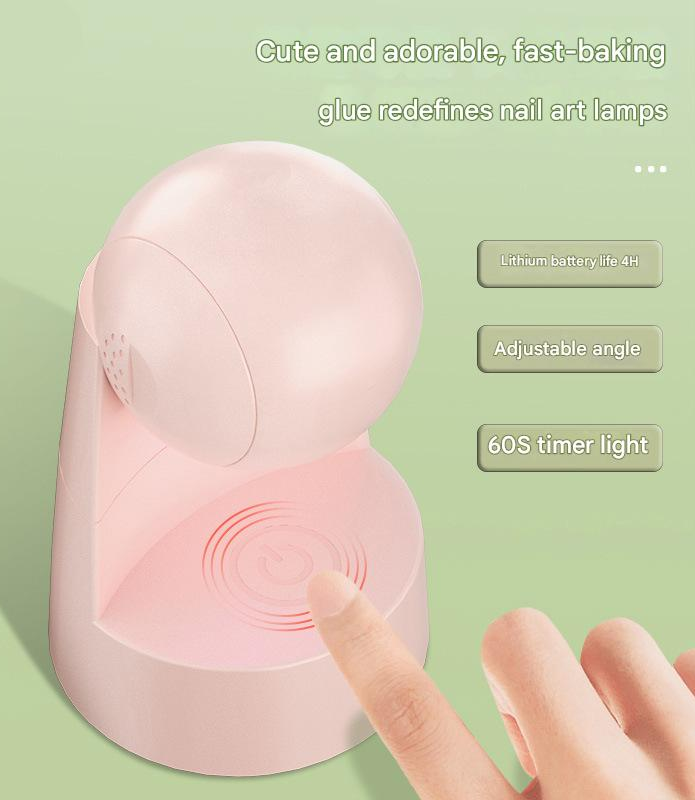 Two Mini Portable UV/LED Nail Lamp - Fast Curing, Adjustable Angle, 60s Timer, USB Rechargeable(pink)