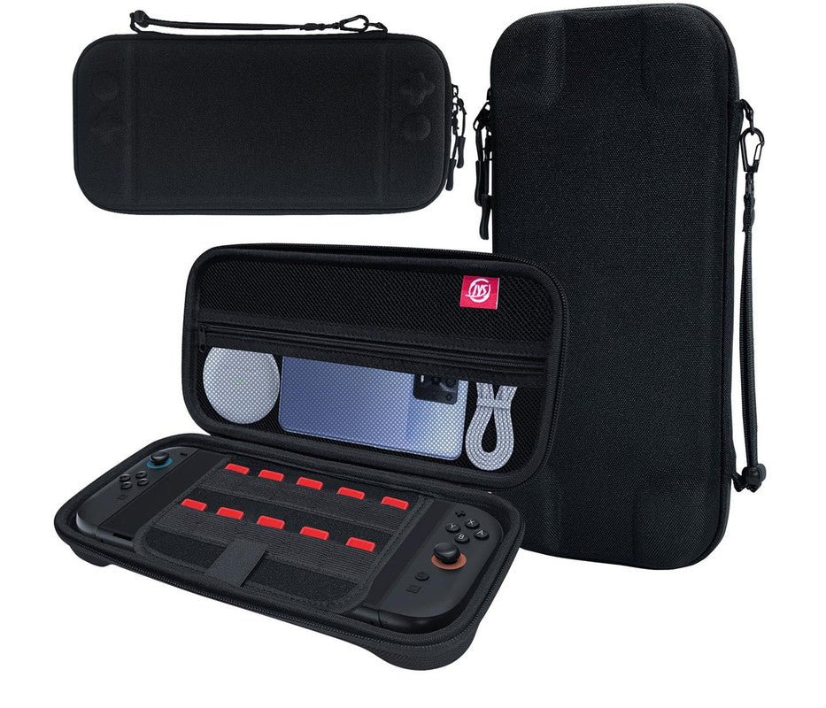 Portable Hard Shell Travel Case for Nintendo Switch/Switch Lite/OLED - Game Card Slots &amp; Accessory Pocket(black)