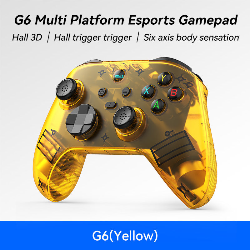 G6 Pro Wireless Gaming Controller - Hall Joysticks &amp; Triggers, Multi-Platform, Six-Axis Gyro, Turbo &amp; Macro(yellow)