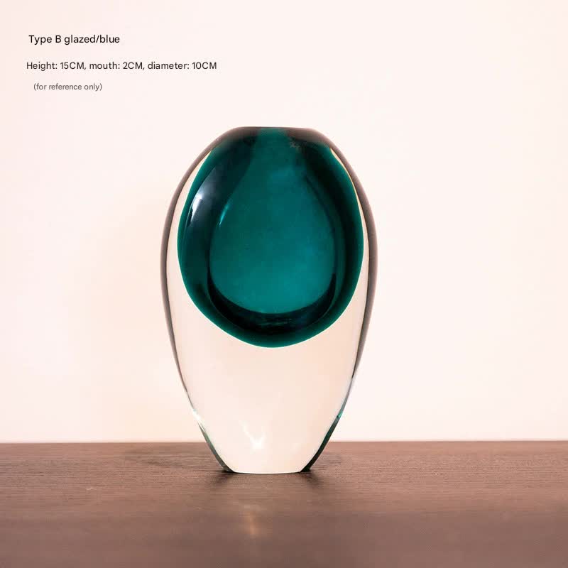 Artistic Teardrop Glass Vase - Handcrafted Glazed Finish for Hydroponics &amp; Floral Decor(blue)