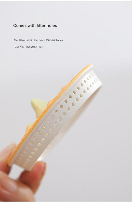 Portable Ceramic Tea Set for Travel - Quick Gaiwan with 3 Cups & Carrying Case(Orange)