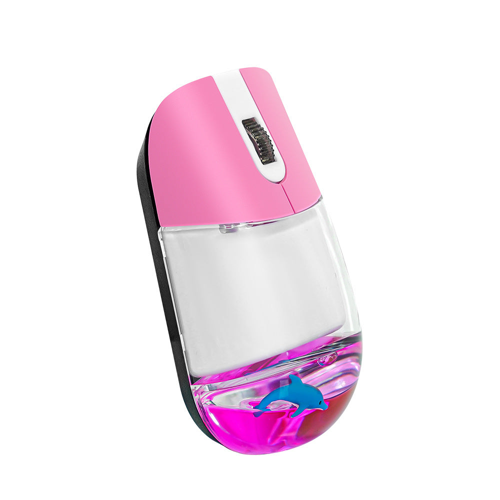 Whimsical 2.4G Wireless Mouse with Floating Animal Design - Comfortable, Quiet &amp; Portable(pink)