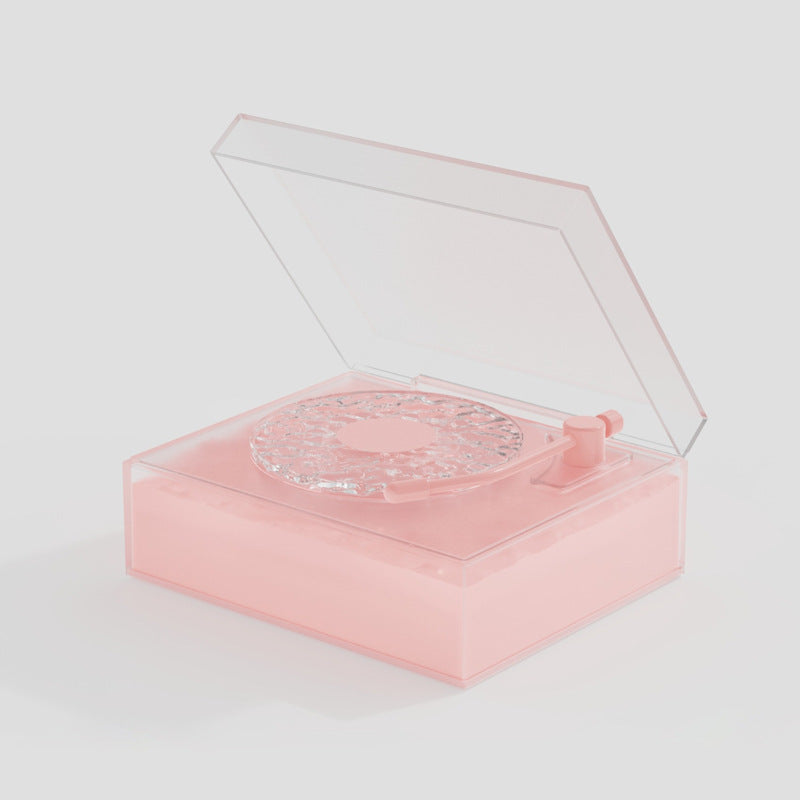 Retro Vinyl Bluetooth Speaker with Water Ripple Light Projection &amp; 360 Surround Sound(pink)