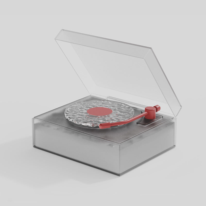Retro Vinyl Bluetooth Speaker with Water Ripple Light Projection &amp; 360 Surround Sound(grey)