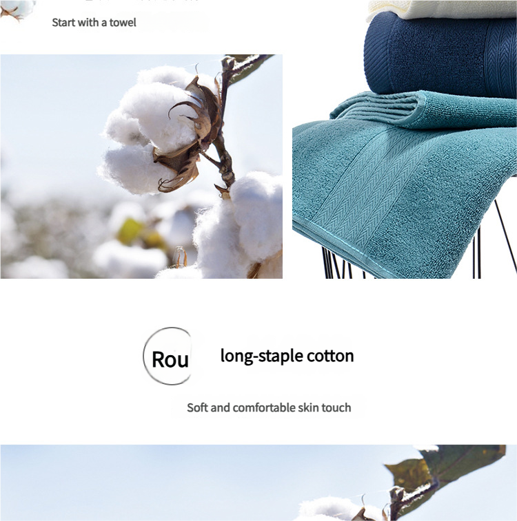 Premium Long-Staple Cotton Towel Set - 2 Hand Towels & 1 Bath Towel Gift Bundle(purple)