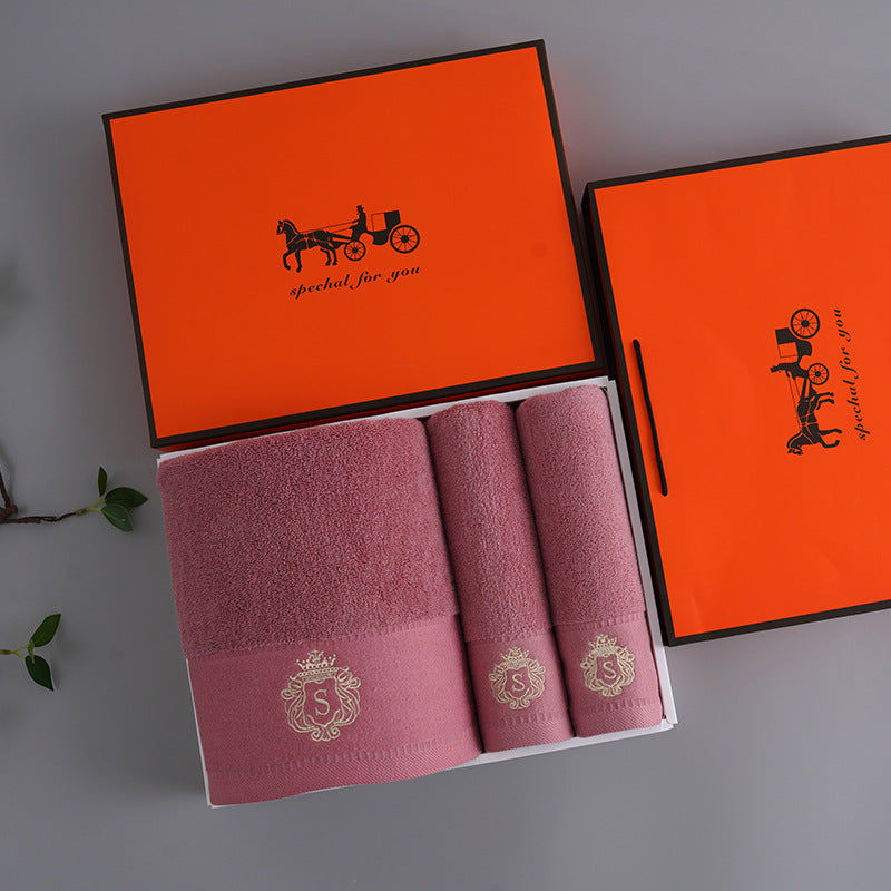 Premium Absorbent Cotton Towel Set - Soft Bath & Hand Towels with Double-Sided Plush(purple)