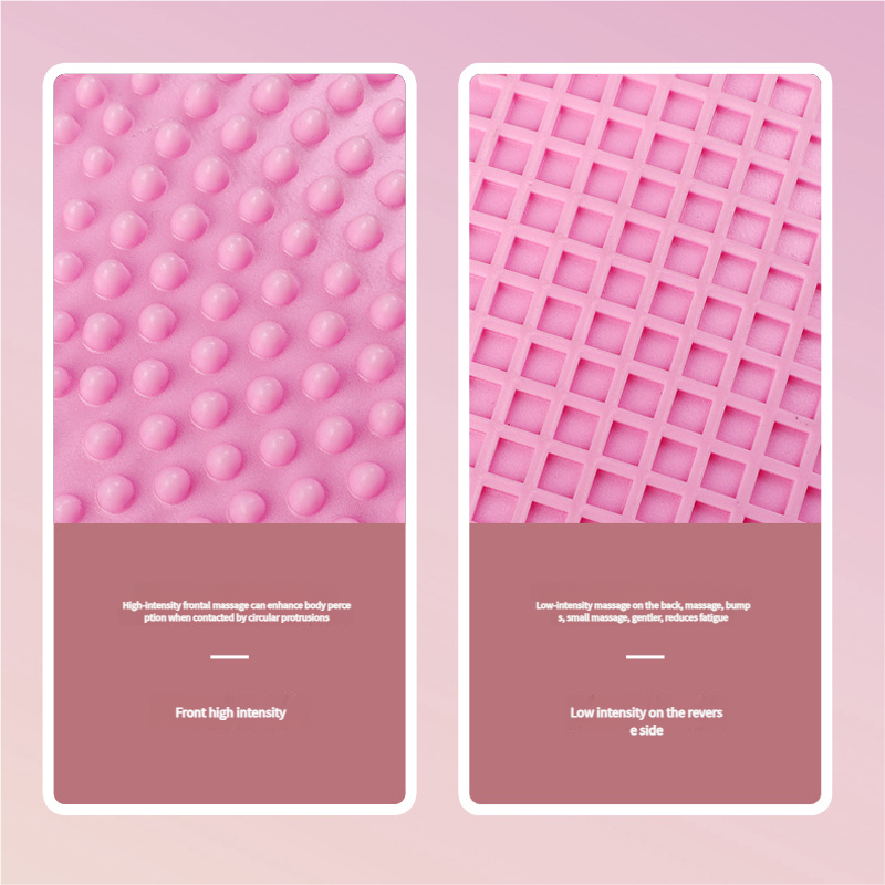 Dual-Side Textured Fitness Balance Board - Core Strengthener with Anti-Slip Massage Surface(pink)