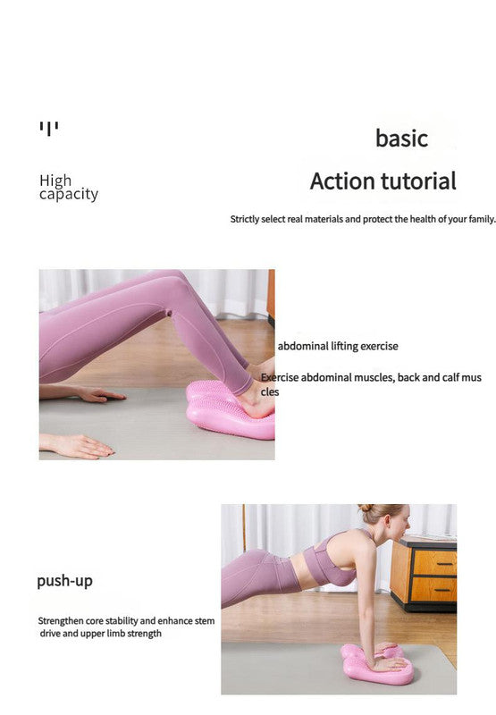 Dual-Side Textured Fitness Balance Board - Core Strengthener with Anti-Slip Massage Surface(green)