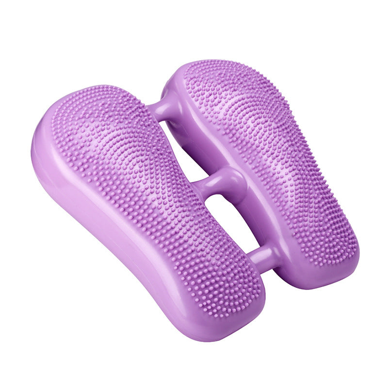Dual-Side Textured Fitness Balance Board - Core Strengthener with Anti-Slip Massage Surface(purple)