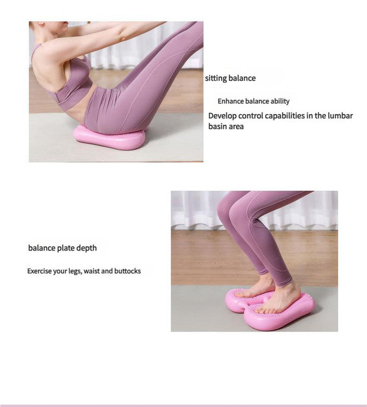 Dual-Side Textured Fitness Balance Board - Core Strengthener with Anti-Slip Massage Surface(purple)