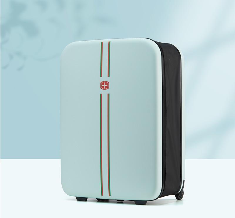 Compact Expandable Foldable Luggage - Reinforced Alloy Handle &amp; Silent Wheels(light green)