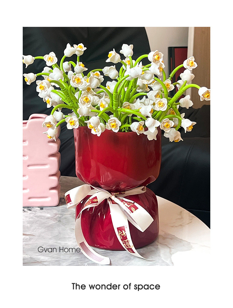 Artisan Handcrafted Ceramic Vase - Minimalist Home Decor with Stable Base(Paintings)