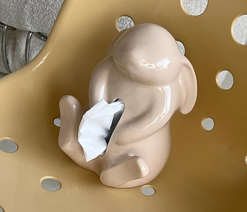 Artisan Ceramic Tissue Box Holder - Medium-High Fired Home Decor Organizer(silvery)