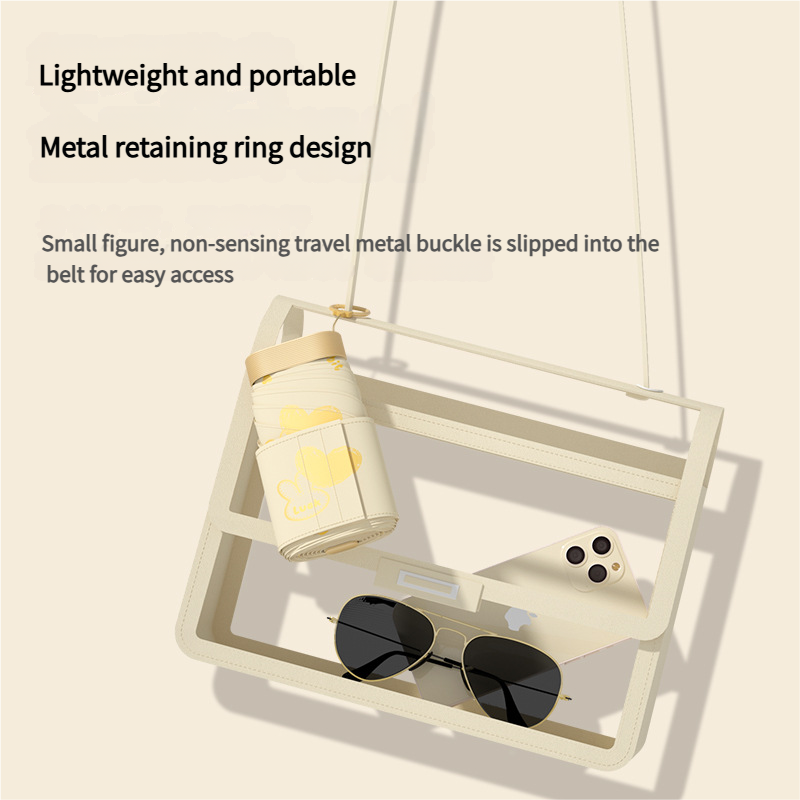 Ultra-Compact 7-Fold Folding Umbrella - UPF50+ Sun Protection & Portable Clip Design(black)