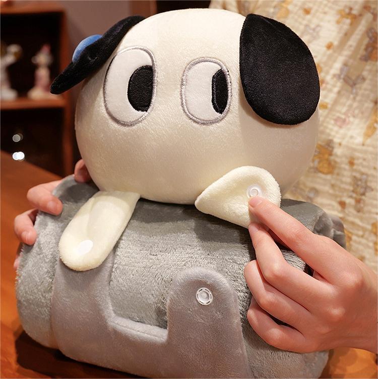 Plush 2-in-1 Pillow Blanket - Adorable Design for Cozy Comfort(Pink Rabbit)