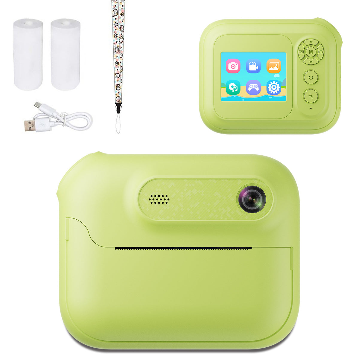 Kids Multi-Functional Camera Toy - Instant B&amp;W Printing &amp; Creative Stickers(yellow)
