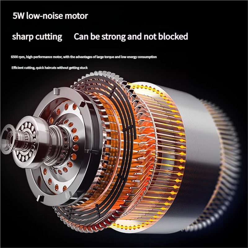 Professional Steel Hair Clipper - Low Noise Motor with 3 Guard Combs & Type-C Charging(black)