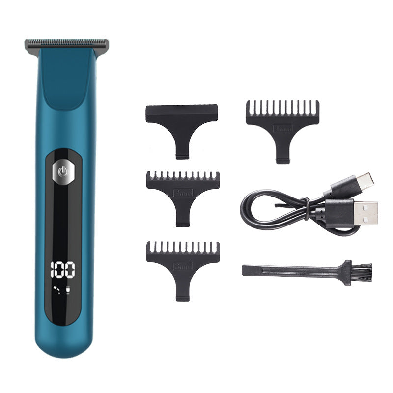 Professional Steel Hair Clipper - Low Noise Motor with 3 Guard Combs &amp; Type-C Charging(blue)