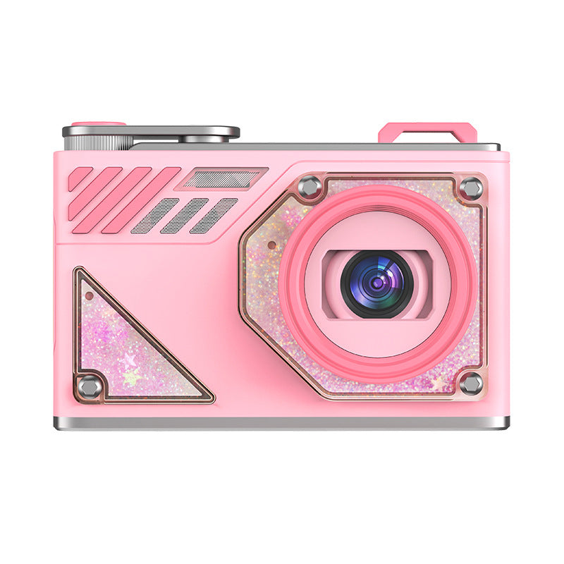 Glitter Sand Design 64MP HD Digital Camera with LED Fill Light &amp; Auto Focus(pink)