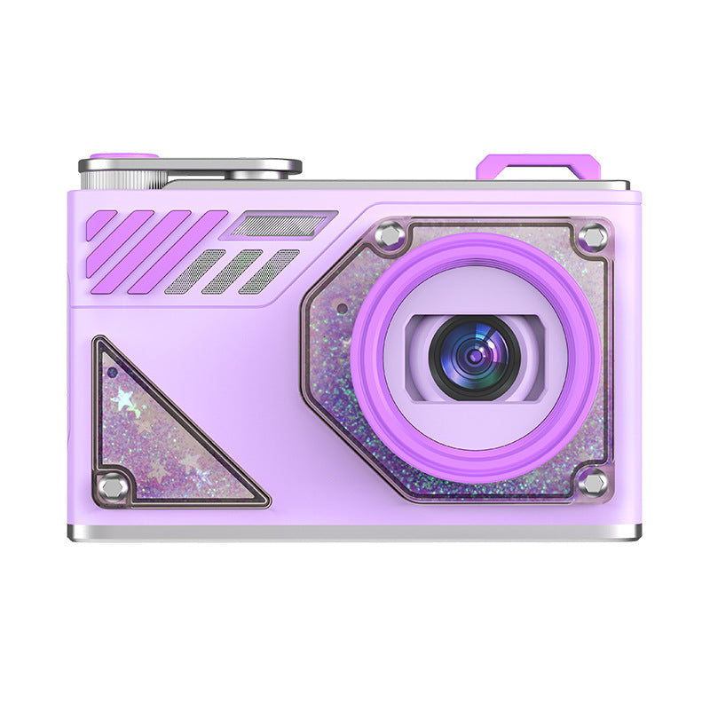 Glitter Sand Design 64MP HD Digital Camera with LED Fill Light &amp; Auto Focus(purple)