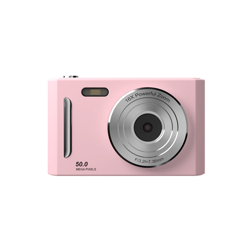 50MP HD Digital Camera with 8X Zoom &amp; Dual Lens System(pink)