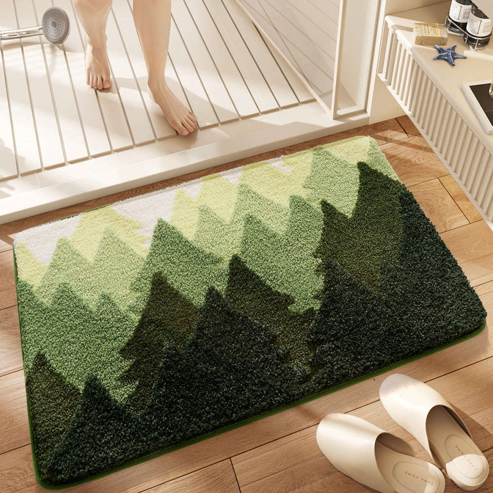 Premium Bath Mat with 8X Water Absorption &amp; Non-Slip Base(forest)