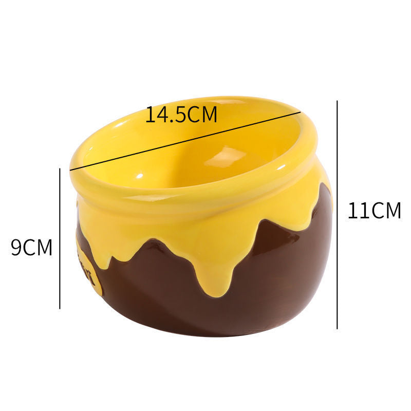 Premium Elevated Pet Bowl with Ergonomic 15° Tilt &amp; Large Capacity(Honeypot)