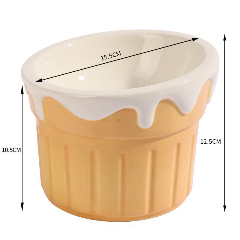 Premium Elevated Pet Bowl with Ergonomic 15° Tilt &amp; Large Capacity(ice-cream cone)