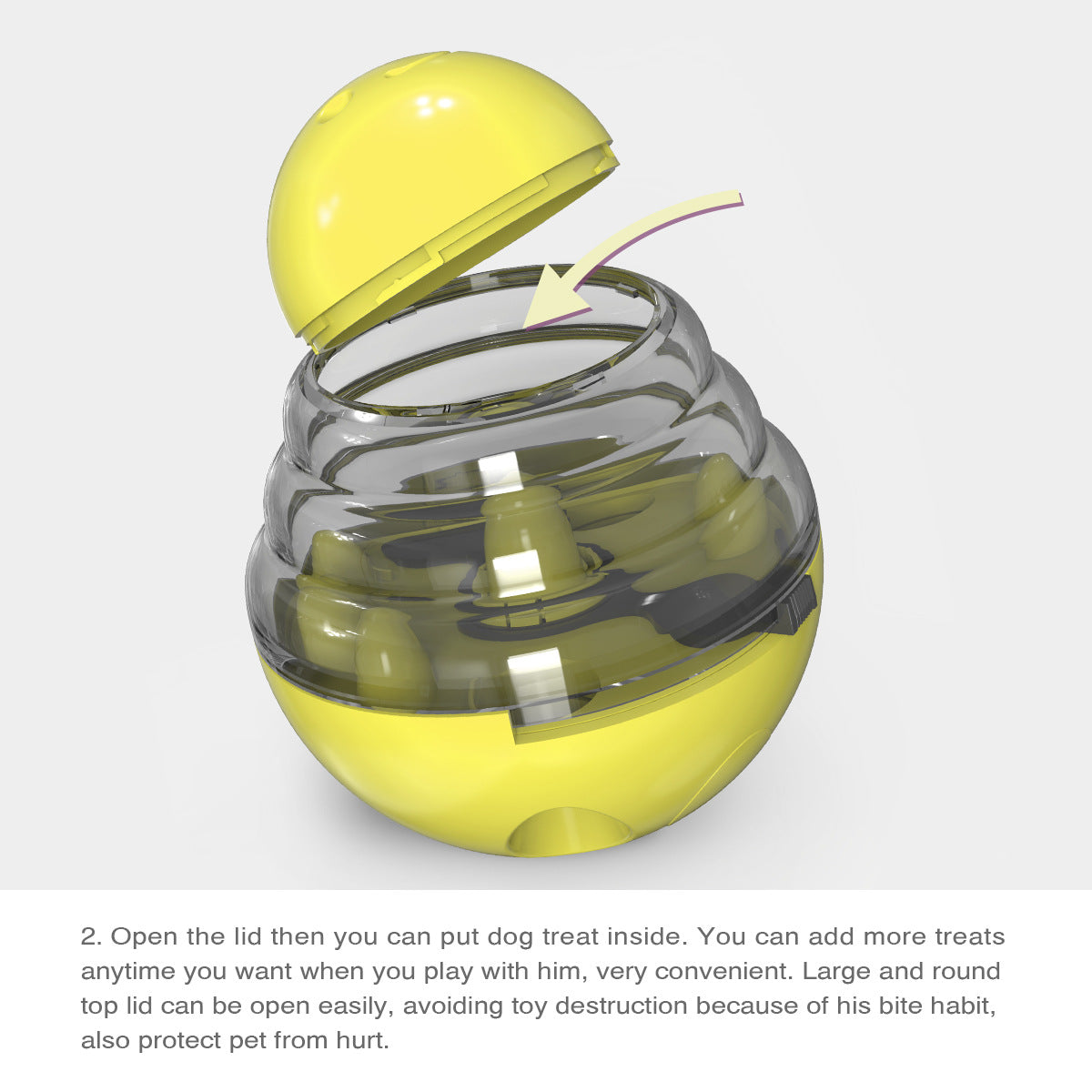 Interactive Dog Puzzle Feeder with Adjustable Food Dispensing Holes(Yellow)