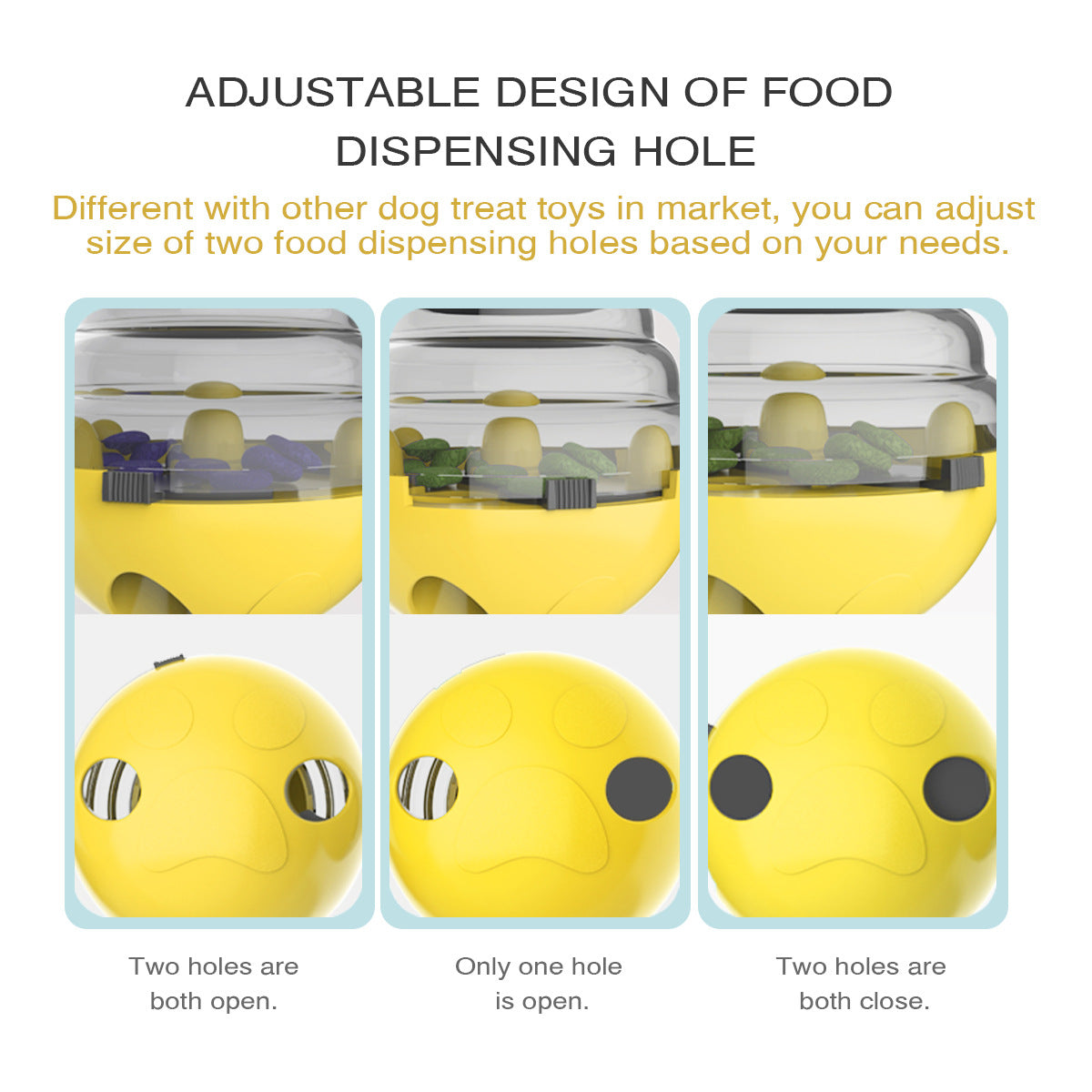 Interactive Dog Puzzle Feeder with Adjustable Food Dispensing Holes(Red)