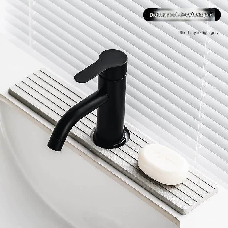 Diatom Mud Faucet Splash Guard &amp; Absorbent Mat - Quick Dry, Non-Slip Sink Organizer(light grey)