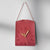Retro PU Leather Hanging Wall Clock - Silent Sweep Movement, Roman Numerals, Decorative Handbag Style(Red)